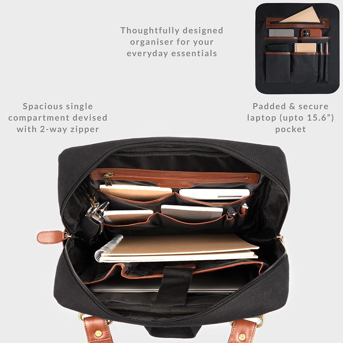 SKY BLACK Laptop Backpack - Smith & Blake - laptop bag, office bag, backpack , wallet for men , briefcase , messenger bag , laptop backpack , duffle bags ,corporate gifting idea , gift for men